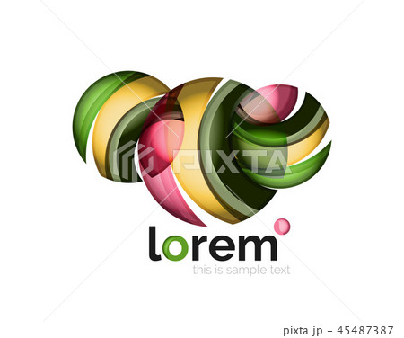 Geometric abstract business icon template, smooth shape Geometric abstract business icon template, smooth shape 45487387