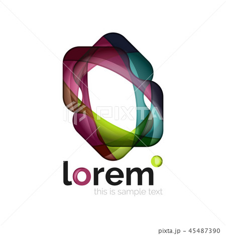 Geometric abstract business icon template, smooth shape Geometric abstract business icon template, smooth shape 45487390
