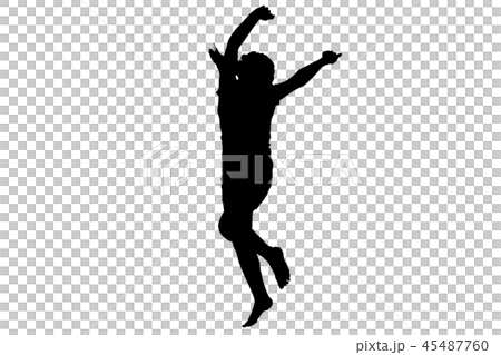 Dancing girl. Silhouette. Dancing girl. Silhouette. 45487760