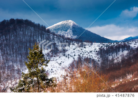 mountains of Uzhanian Nature Park in winter mountains of Uzhanian Nature Park in winter 45487876