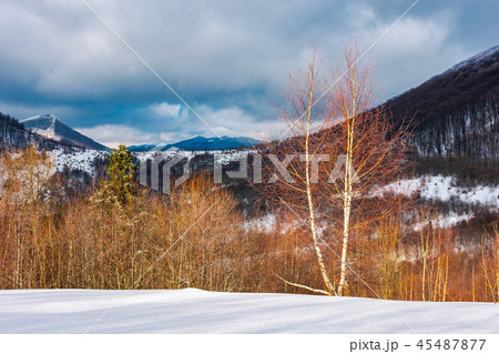 dramatic winter landscape in mountains dramatic winter landscape in mountains 45487877