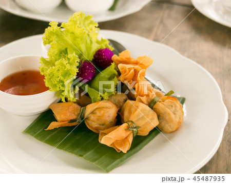 The ancient Thai snack named "Thung Thong". The ancient Thai snack named "Thung Thong". 45487935