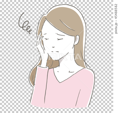女性 苦痛 やわらか手描き風 女性 苦痛 やわらか手描き風 45488582