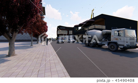 工事現場の道路パース1 工事現場の道路パース1 45490408