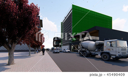 工事現場の足場イメージパース2　 45490409