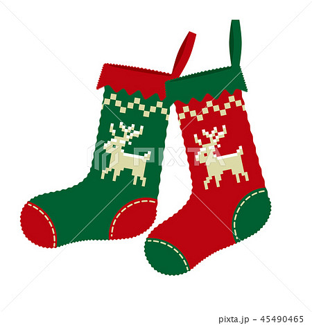 クリスマスのイメージの靴下 トナカイのイラスト クリスマス