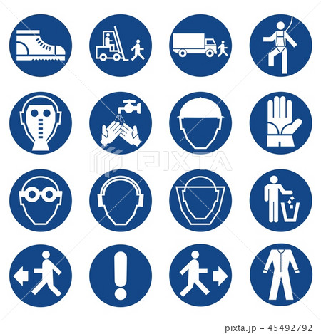 Set of safety equipment signs 45492792