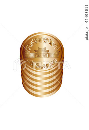 日本円十円硬貨束表のイラスト素材