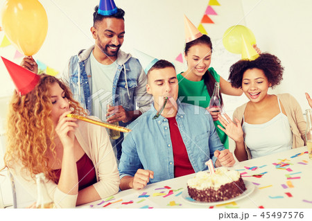 corporate team celebrating one year anniversary 45497576