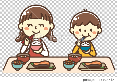 Child eating Japanese food - Stock Illustration [45498712] - PIXTA