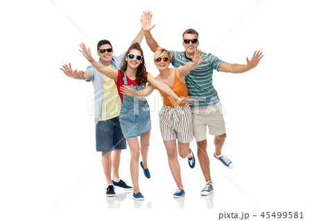 friends in sunglasses having fun 45499581