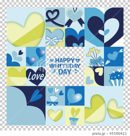 ハート ホワイトデイ 素材 フレーム 背景  45500421
