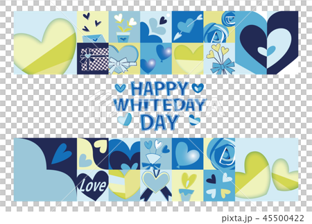 ハート ホワイトデイ 素材 フレーム 背景 ポストカード 45500422