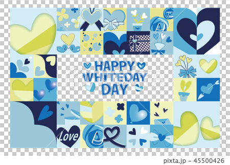 ハート ホワイトデイ 素材 フレーム 背景 ポストカード 45500426