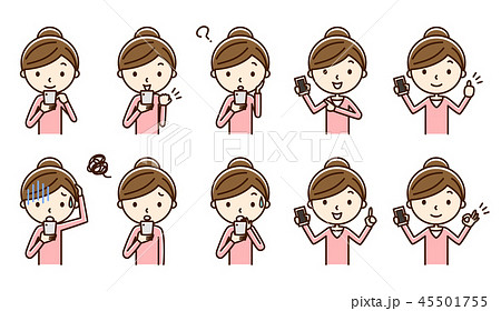 女性　スマートフォン　セット 45501755