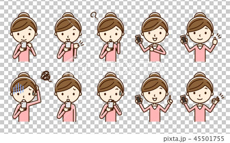 女性　スマートフォン　セット 45501755