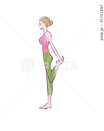 健康美容エクササイズ！ストレッチ・足・上半身・下半身・全身のイラスト画像 45501887