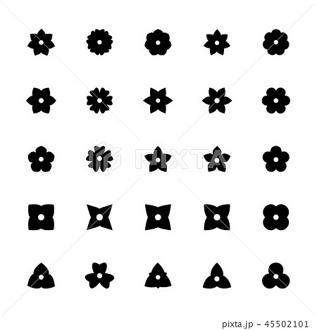 Black flower glyphs for design. 45502101