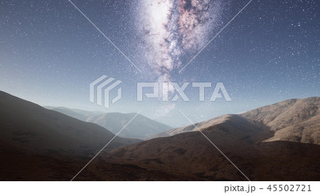 Milky Way stars above desert mountains Milky Way stars above desert mountains 45502721