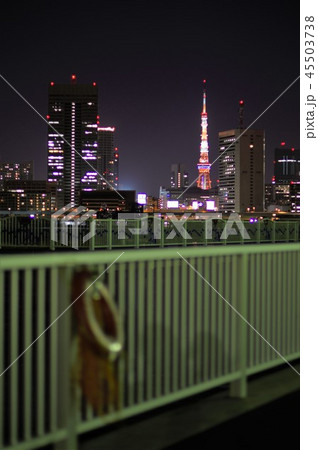 前ボケで際立つ東京タワー 45503738