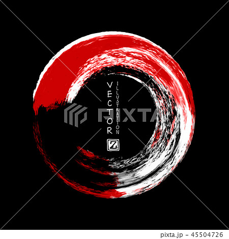 White and red ink round stroke on black background White and red ink round stroke on black background 45504726