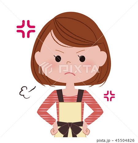 女性 怒りのイラスト素材