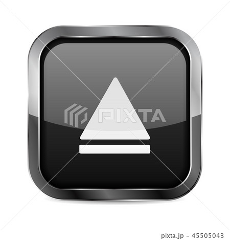 Up button. Black glass 3d icon with metal frame Up button. Black glass 3d icon with metal frame 45505043