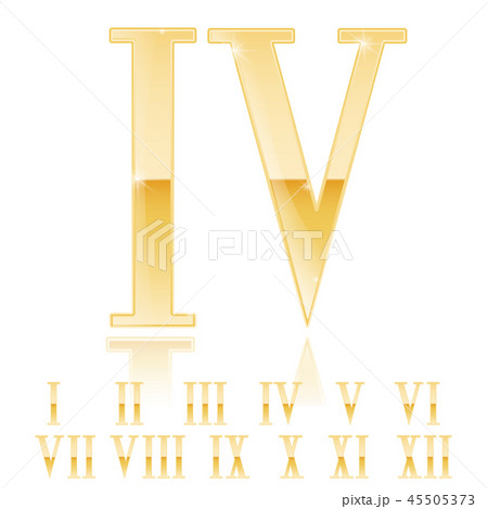 Roman numeral Four. Golden 3d sign Roman numeral Four. Golden 3d sign 45505373