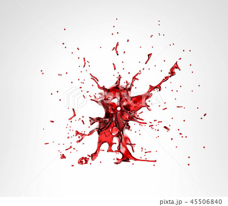 Beautiful splash of red juice or wine isolated on white background. 3d render 45506840