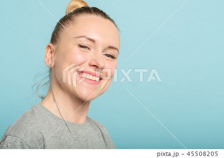 smiling joyful happy woman emotional portrait 45508205