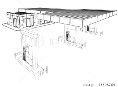 Gas Station. Vector rendering of 3d 45508264