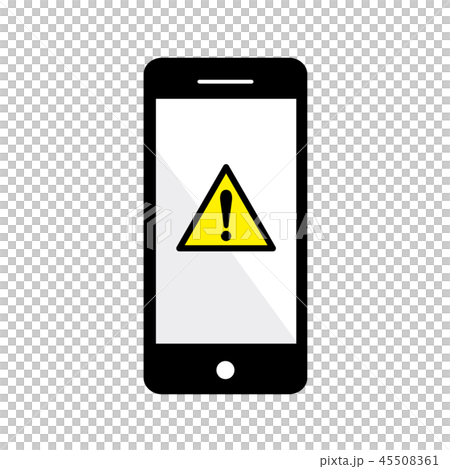 注意マークとスマートフォンのイラスト 45508361