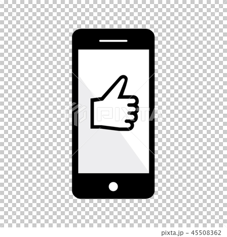 いいねマークとスマートフォンのイラスト 45508362