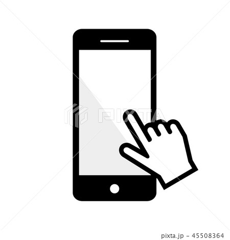 スマートフォンと手の操作のイラスト 45508364
