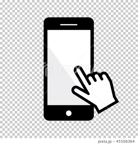 スマートフォンと手の操作のイラスト 45508364