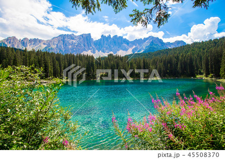 The Karersee, a lake in the Italian Dolomites 45508370
