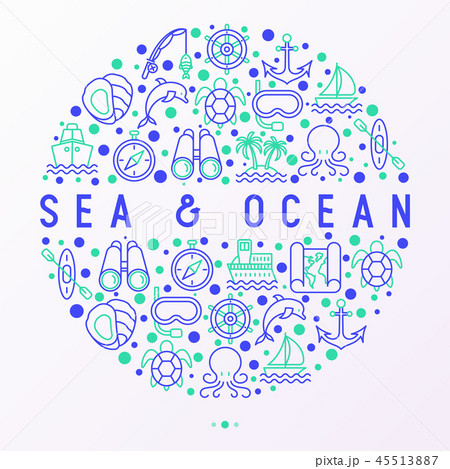 Sea and ocean journey concept in circle Sea and ocean journey concept in circle 45513887