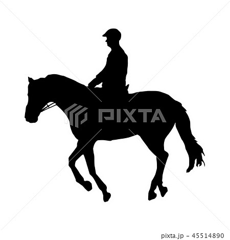 Black silhouette of horse with rider Black silhouette of horse with rider 45514890