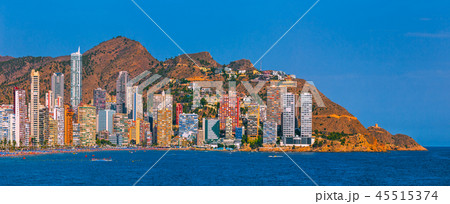 Panoramic view image of Benidorm seaside. Spain Panoramic view image of Benidorm seaside. Spain 45515374