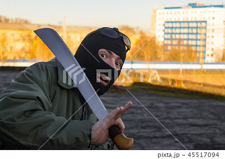 Frightened thug loser and his sneaky eyes Frightened thug loser and his sneaky eyes 45517094
