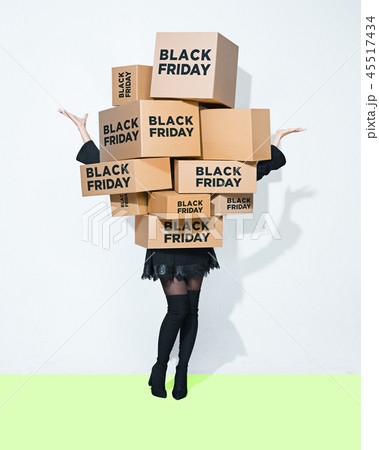 Gift boxes in the hands of young woman 45517434