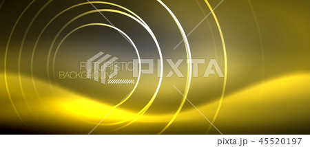 Neon circles abstract background, shiny lines 45520197