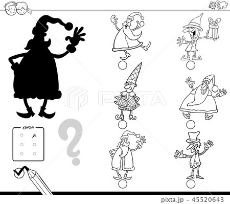 shadow game with Christmas characters color book 45520643
