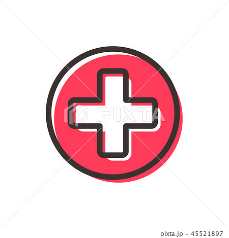 hospital sign flat outline icon 45521897