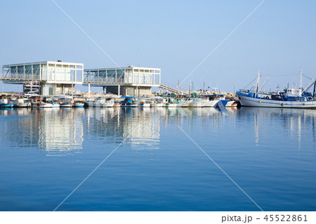 Marina with fishing boats 45522861