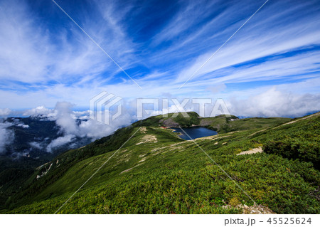 《北アルプス》 白馬大池から小蓮華山の稜線 45525624