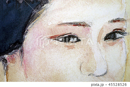 かんざし　髪飾り　目じり　まつ毛　舞妓　芸者　日本髪　かつら　女性　日本人 45528526