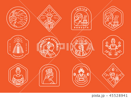 coffee farmer line badge design 45528941