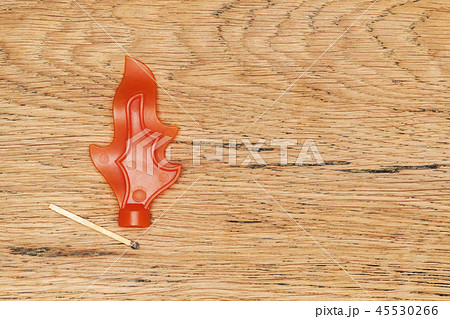 fire concept on wooden table fire concept on wooden table 45530266