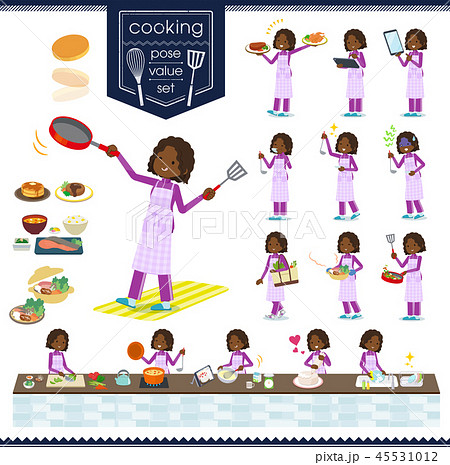 flat black girl purple jersey_cooking 45531012